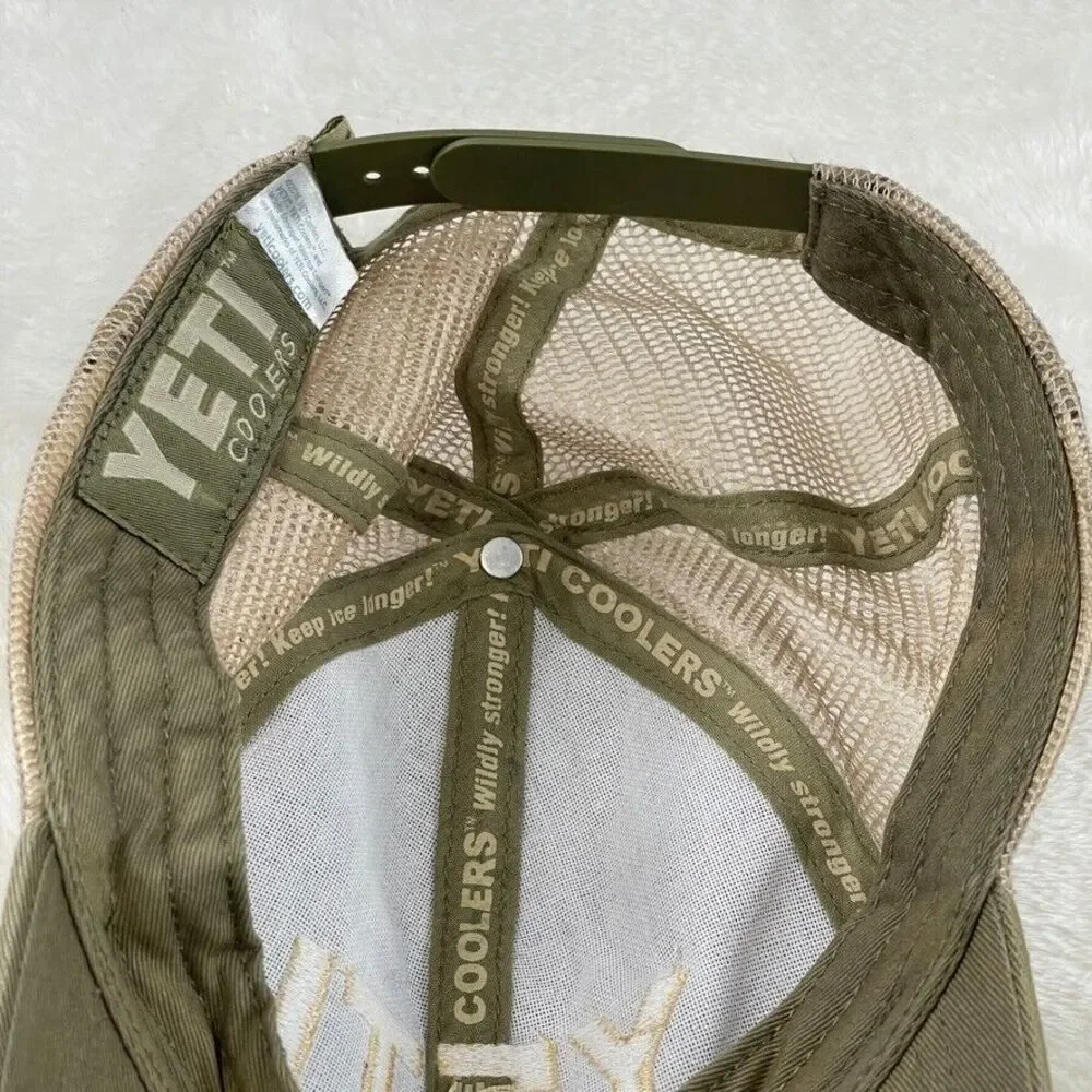 Yeti Coolers Hat Adult Adjustable Snapback Beige Distressed Hiking Camping * - Picture 7 of 7